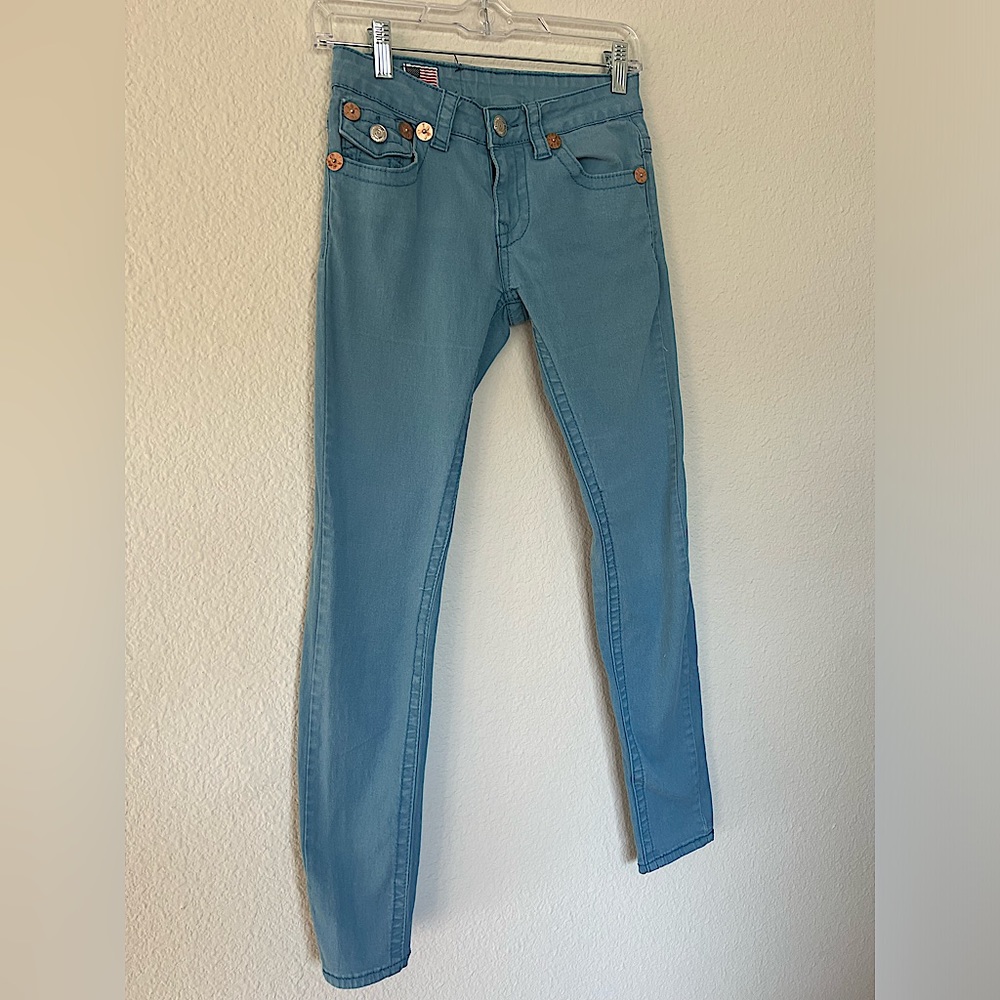 True Religion Girls Slim Skinny Fit Blue Pants Juniors Size 27